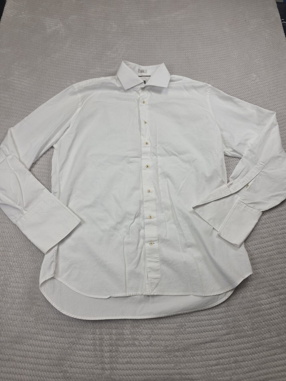 Peter Millar Shirt Mens 18 45 Cm White Button Up French Cuff Dress Shirt